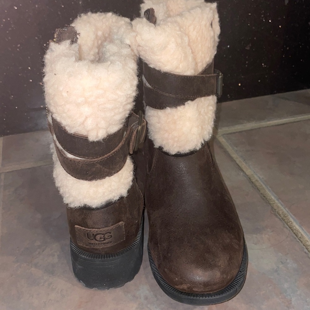 Brown Leather UGG booties